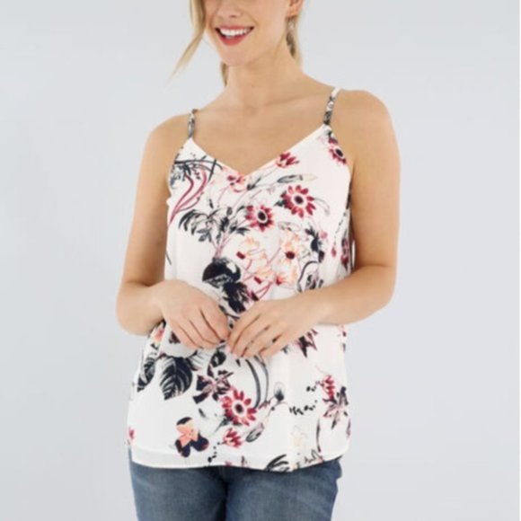 Kismet White Floral Carla Camisole Tank Top size M - Picture 3 of 16